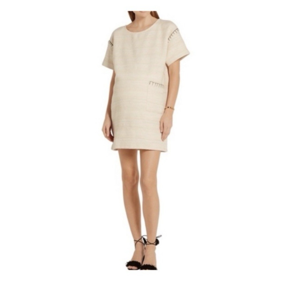 Hatch Cream Short Sleeve Mini Dress